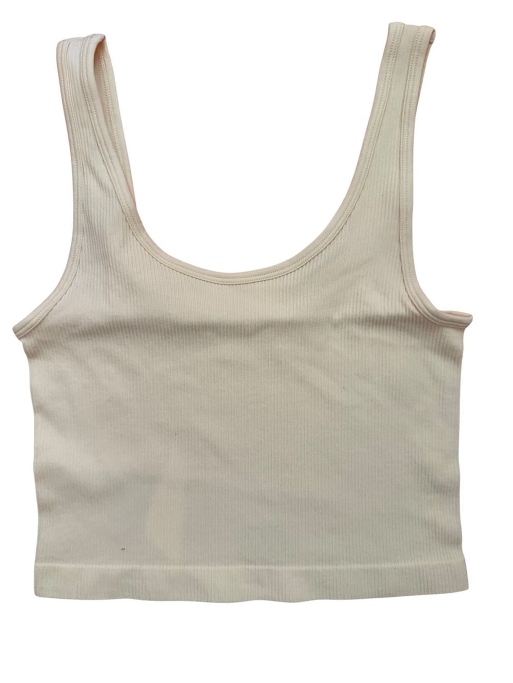 OQQ ribbed tank size medium new in packaging butter yellow